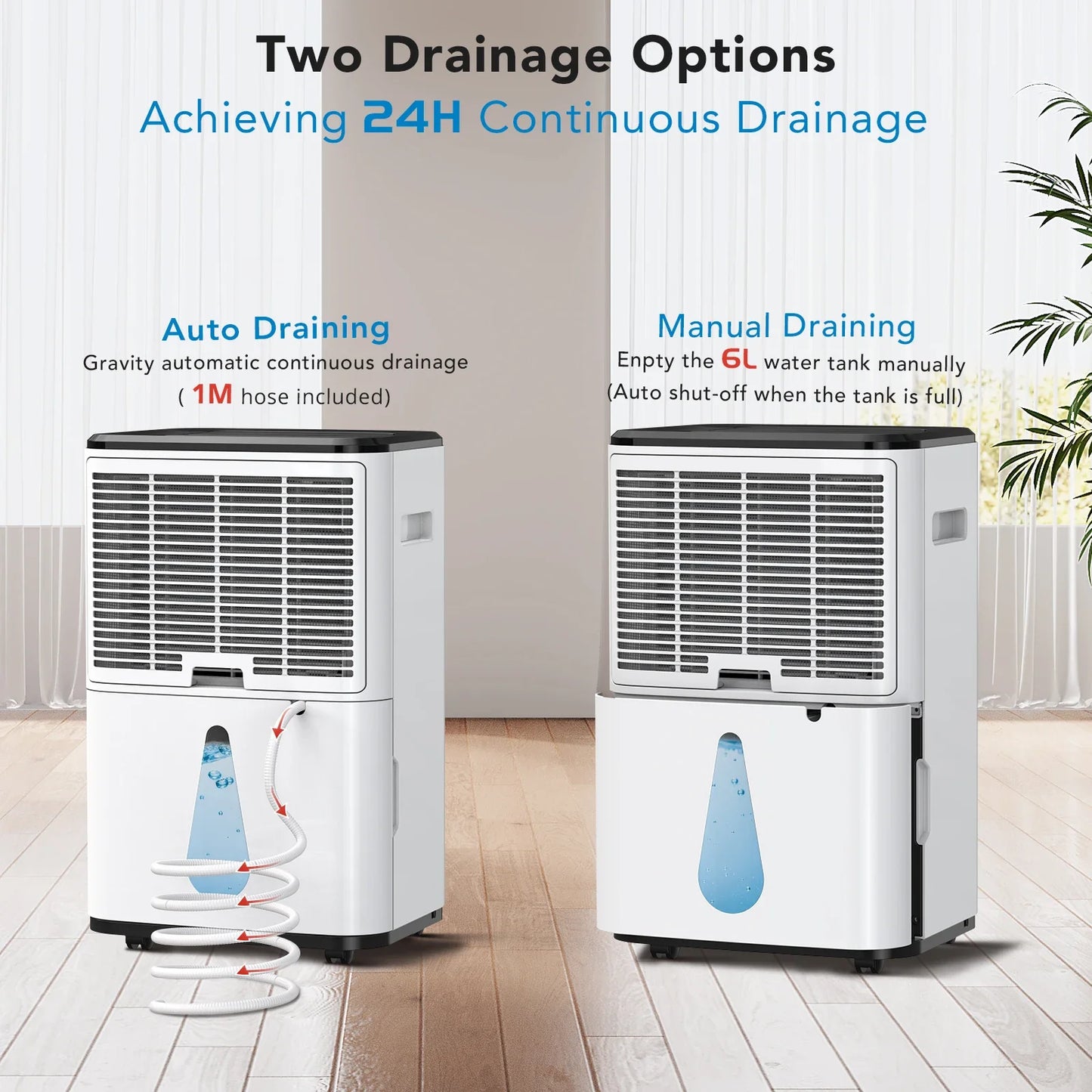 Dehumidifier For Home, 30L/Day Energy-Efficient Smart Dehumidifiers With 6L Tank, Digital Humidity Display, Perfect For Room