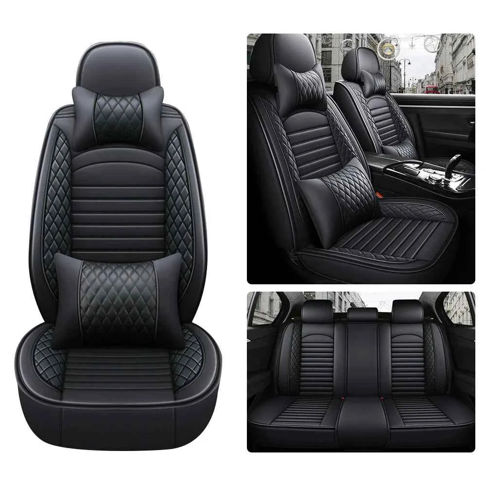 5-Seats PU Leather Universal Car Seat Covers Full set Front Rear Seat Cushion