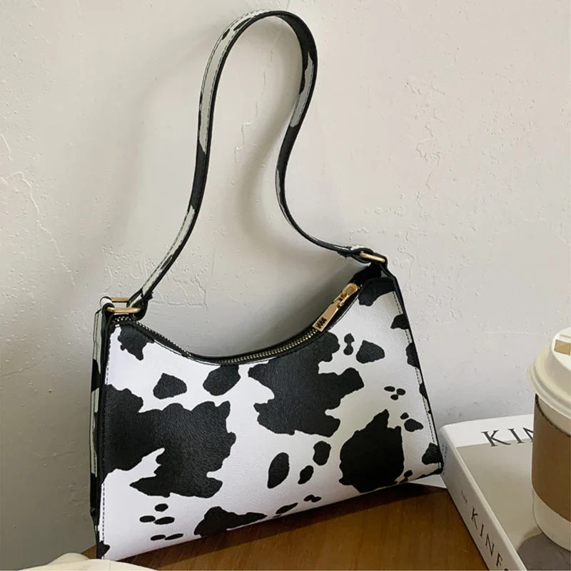 Fashion Zebra Print Women Luxury Handbag PU Leather Simple Underarm Shoulder Bags Female Daily Design Clutch Totes Purse Pouch