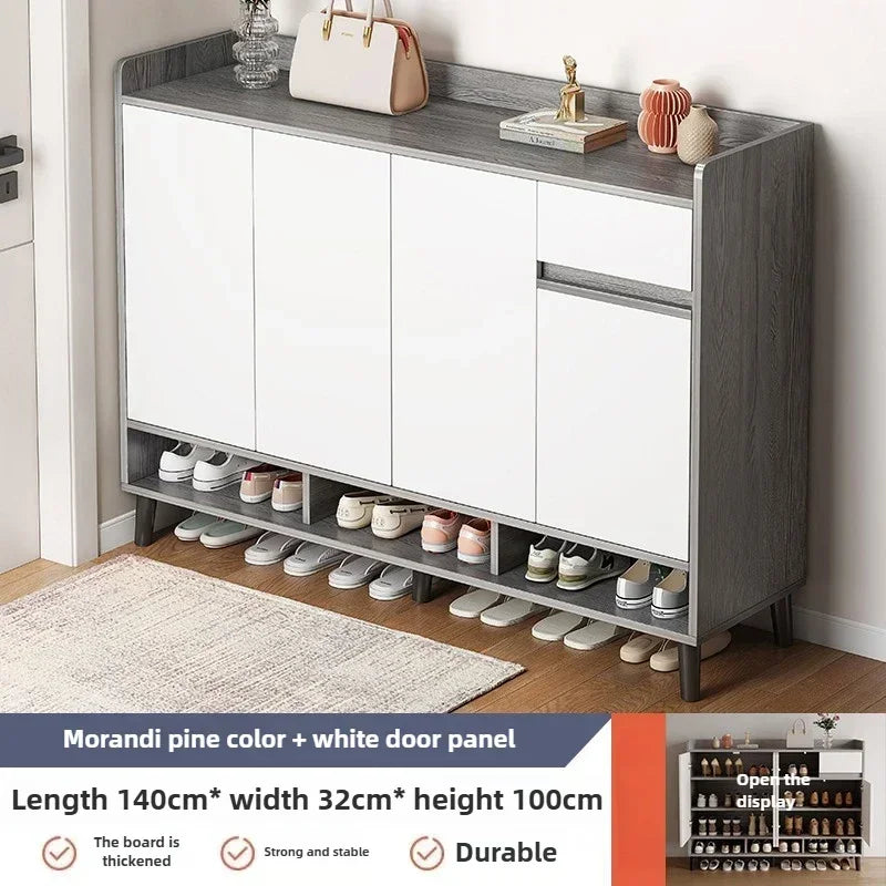 Corridor Shoe Cabinet At The Entrance of The Home Corridor Indoor Entrance Door Entrance Cabinet New Solid Wood Rack Shoe Shelf