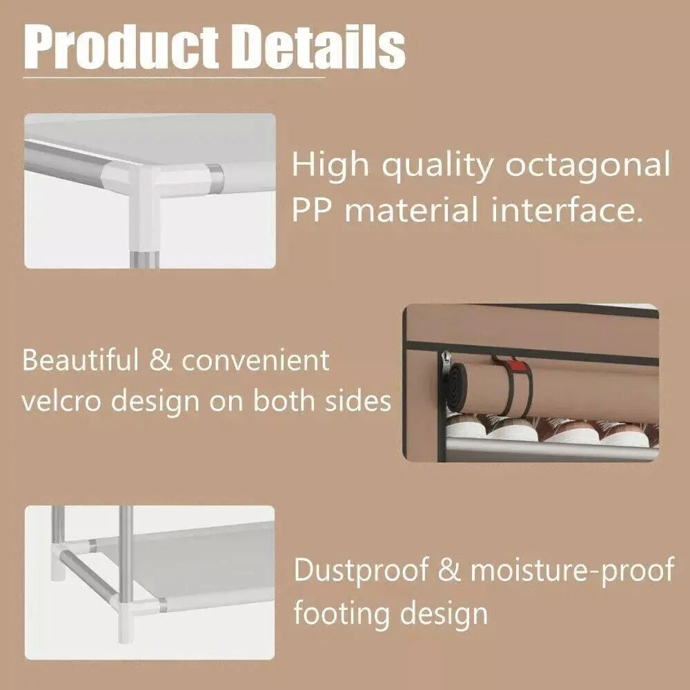 7/10Tier Dustproof Shoe Cabinet Multilayer Minimalist Nonwoven Shoe Rack Organizer Home Furniture Space-saving Organizer
