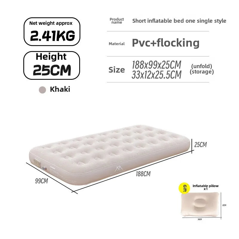 MOUNTAINHIKER 2025 Interior Air Mattress Glamping Mats PVC Inflatable Sleeping Mattress 1/3 Person Camping Bed Mat Built-in Pump