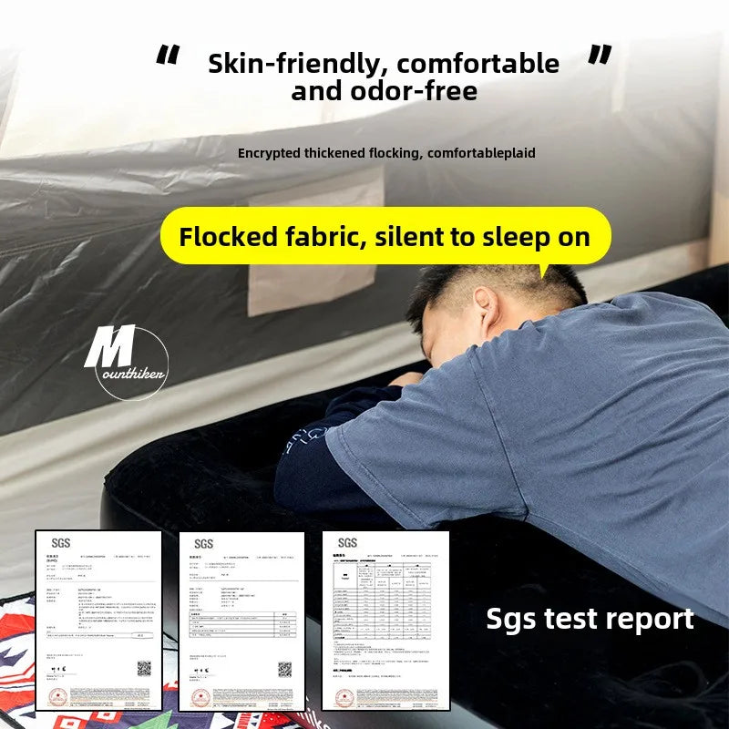 MOUNTAINHIKER 2025 Interior Air Mattress Glamping Mats PVC Inflatable Sleeping Mattress 1/3 Person Camping Bed Mat Built-in Pump