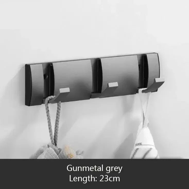 Bathroom Black Golden Hook Folding No Punch Installation Wall Mounted Rack Hooks Towel Clothes Holder Racks Hooks Bedroom