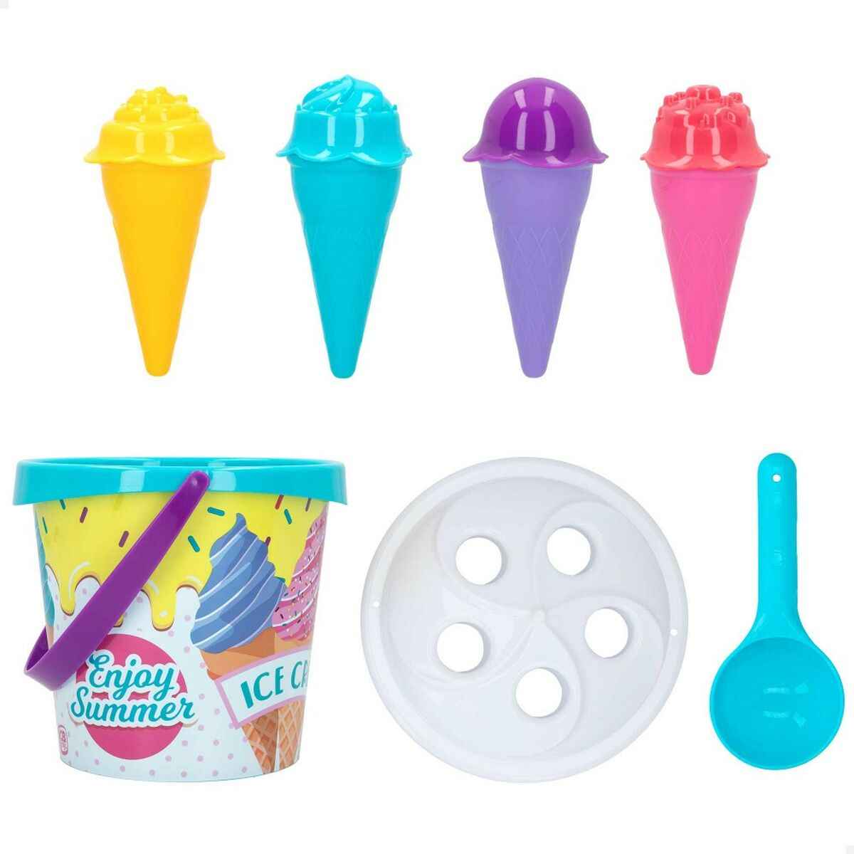 Beach toys set Colorbaby Ø 18 cm 11 Pieces Ice cream polypropylene (15 Units)