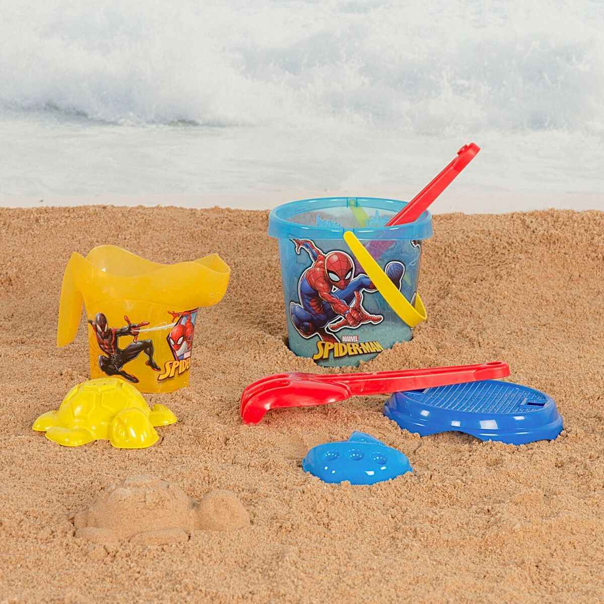 Beach toys set Spider-Man 18 x 16 x 18 cm (12 Units)