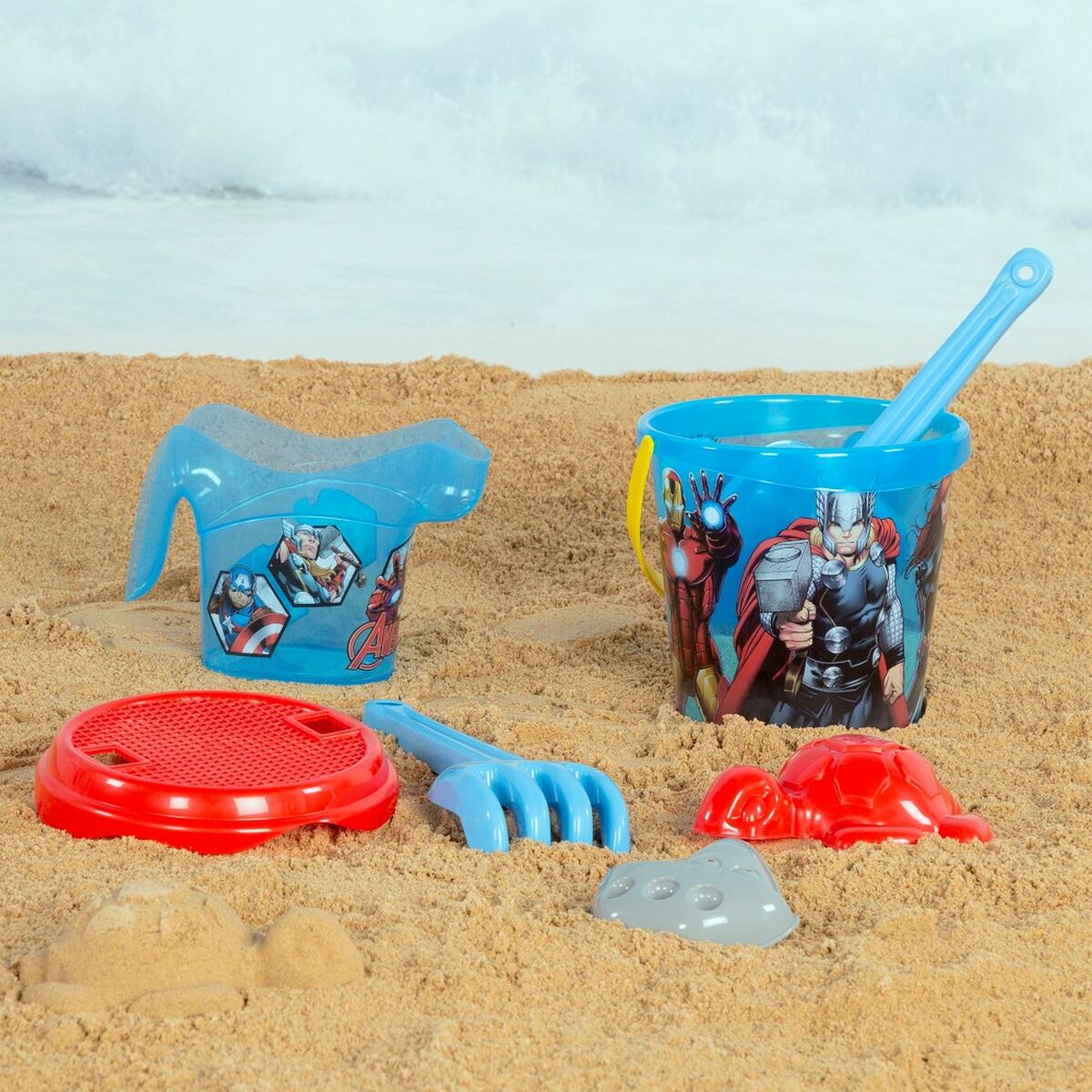 Beach toys set The Avengers Ø 18 cm polypropylene (12 Units)