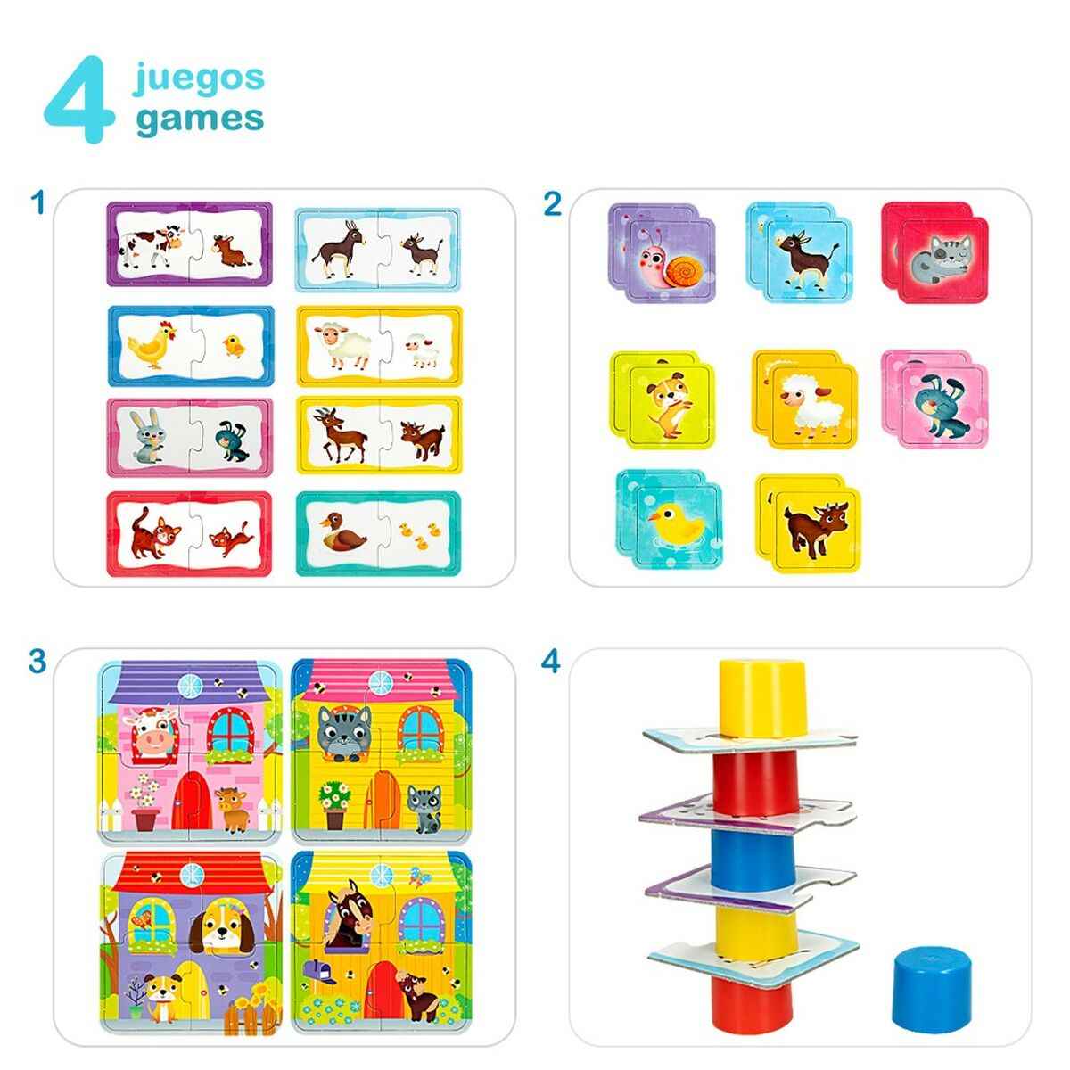 Puzzle Lisciani Giochi Carotina Baby 16 x 1 x 16,5 cm Farm 4-in-1 (12 Units)