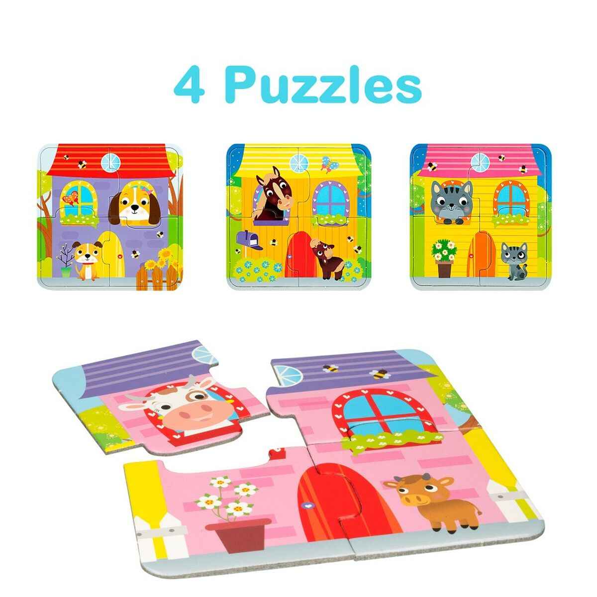 Puzzle Lisciani Giochi Carotina Baby 16 x 1 x 16,5 cm Farm 4-in-1 (12 Units)