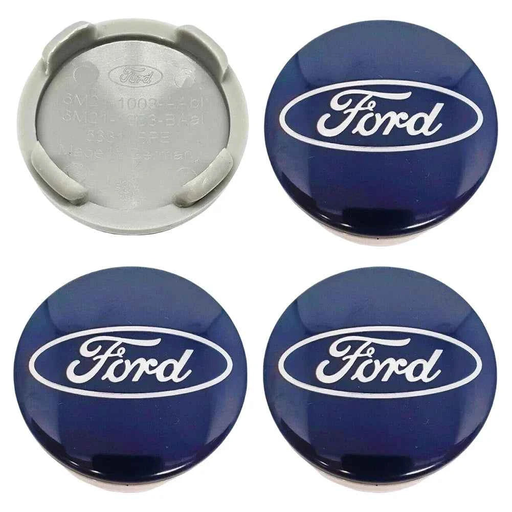 4 X 54MM Wheel Centre Caps Set Hub Centre Rim Cover Badge Blue Center Wheel Cap Kit Fit For Ford Most Models