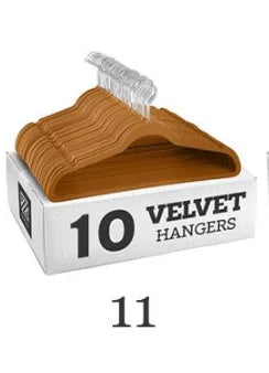 10pcs Velvet Non-Slip Clothing Hangers,45CM Seamless Flocking Hanger Dry and Wet Wardrobe Storage Adult Magic Cloth Hanger