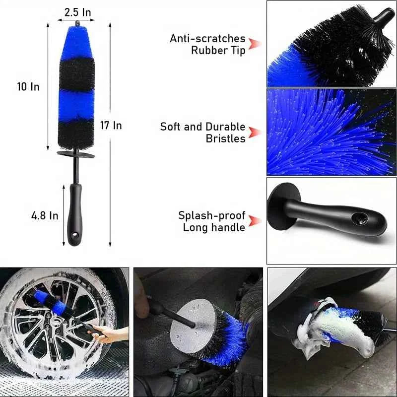 20 pieces of wheel and tire brush kit, car detail drilling brush kit, car washing and cleaning brush kit