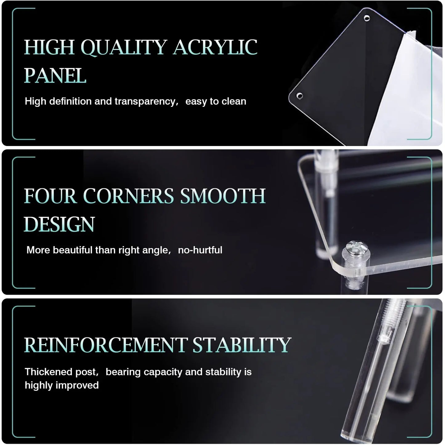 Acrylic Riser Display Stand Perfume Organizer Shelves for Amiibo Funko Figures Toys Cupcake Desserts Collection Cosmetic Jewelry