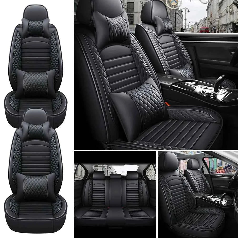 5-Seats PU Leather Universal Car Seat Covers Full set Front Rear Seat Cushion