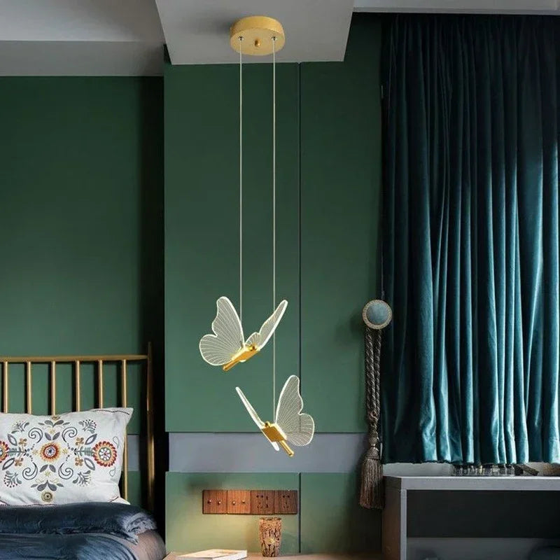 Modern Transparent Butterfly Ceiling Chandeliers Luxury Designer Pendant Lights