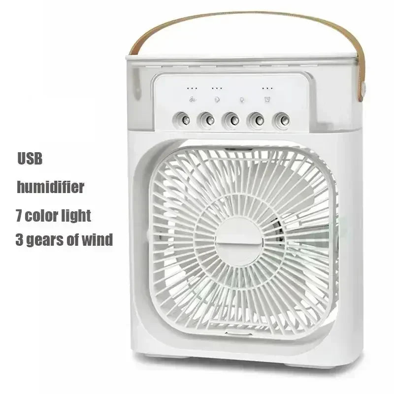 New 3 In 1 Fan AIr Conditioner Household Mini Air Cooler LED Night Light Portable