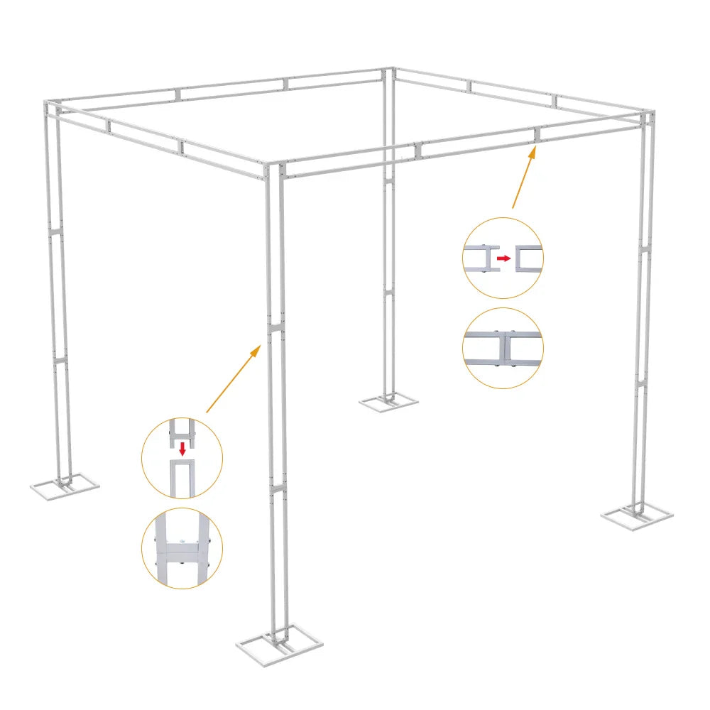 Heavy Duty Wedding Backdrop Stage Stand, Outdoor Canopy Tent, Chuppah, 4 Post, 10ft x 10ft