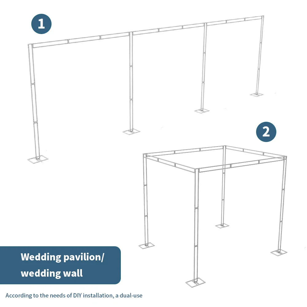 Heavy Duty Wedding Backdrop Stage Stand, Outdoor Canopy Tent, Chuppah, 4 Post, 10ft x 10ft