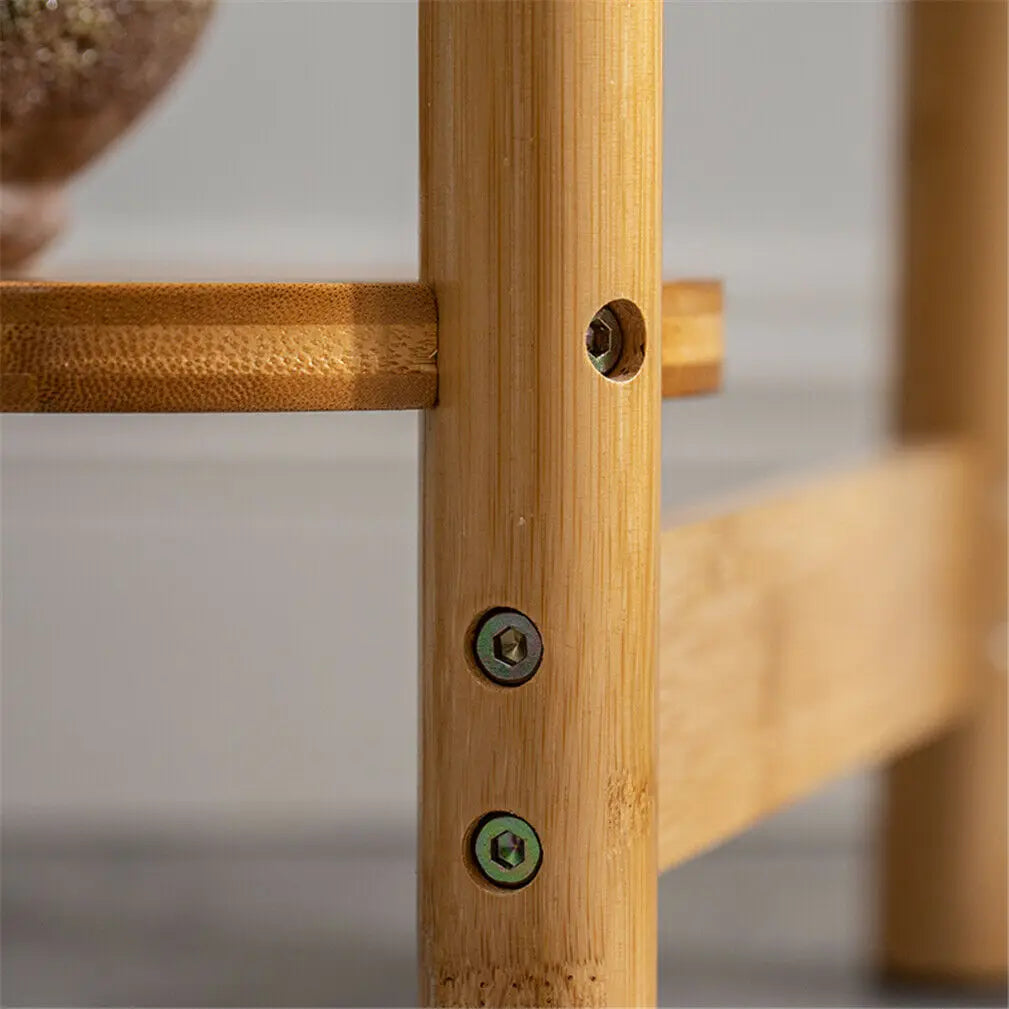 3 Tier Bamboo Corner Plant Stand - Indoor Flower Pot Shelf Display Holder for Home Garden