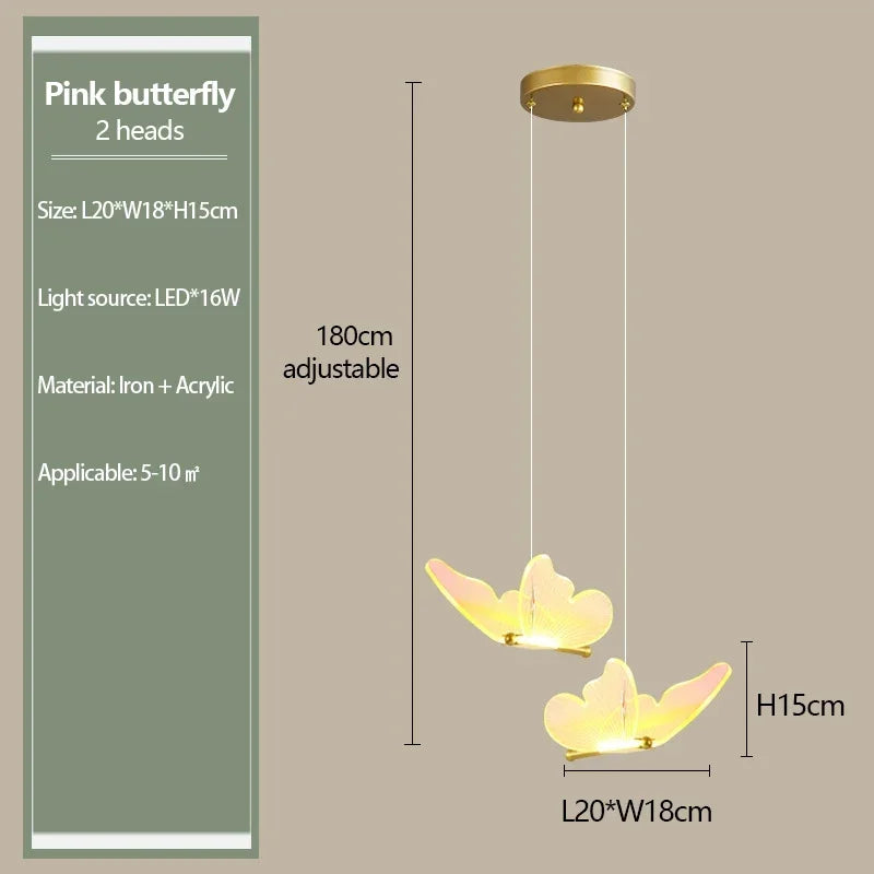 Modern Transparent Butterfly Ceiling Chandeliers Luxury Designer Pendant Lights
