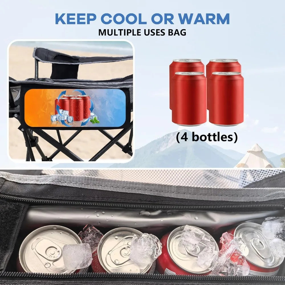 Set of 2 Reclining Camping Chair 4 Adjustments with Foot Rest Comfortable for Adults 120kg Folding Recliner Beach Chair