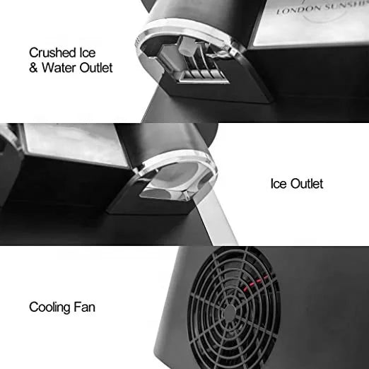 Countertop Ice Maker With Cold Water 2 Size Ice Cube Portable Automatic Ice Cube Making Machine With Crusher Direct Manufacturer