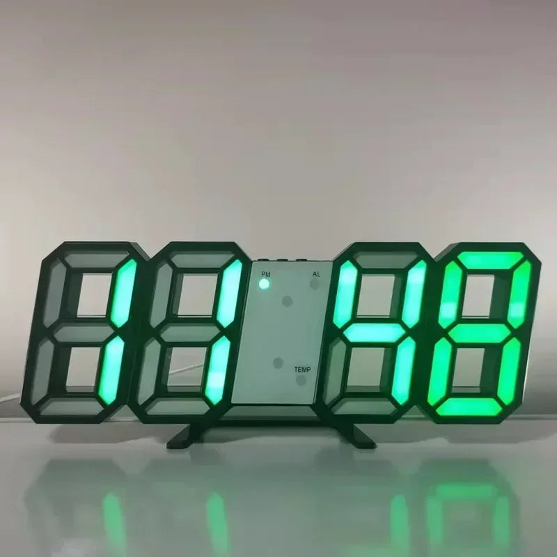 3D LED Digital Alarm Clock Wall Clock
