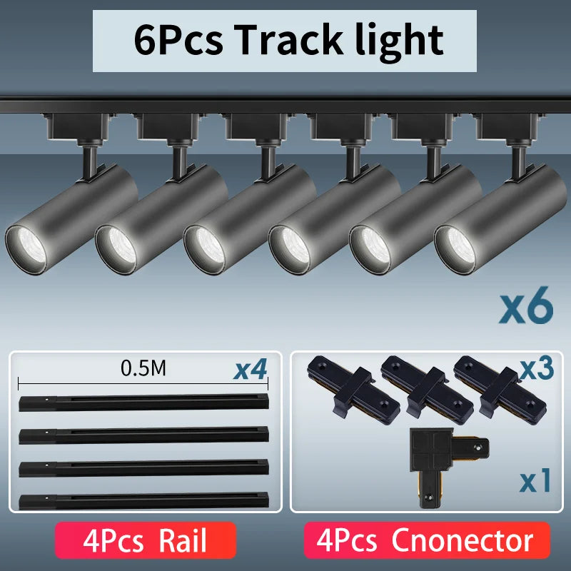 Whole Set 220V Led Track Light Fixture Rail Lighting System