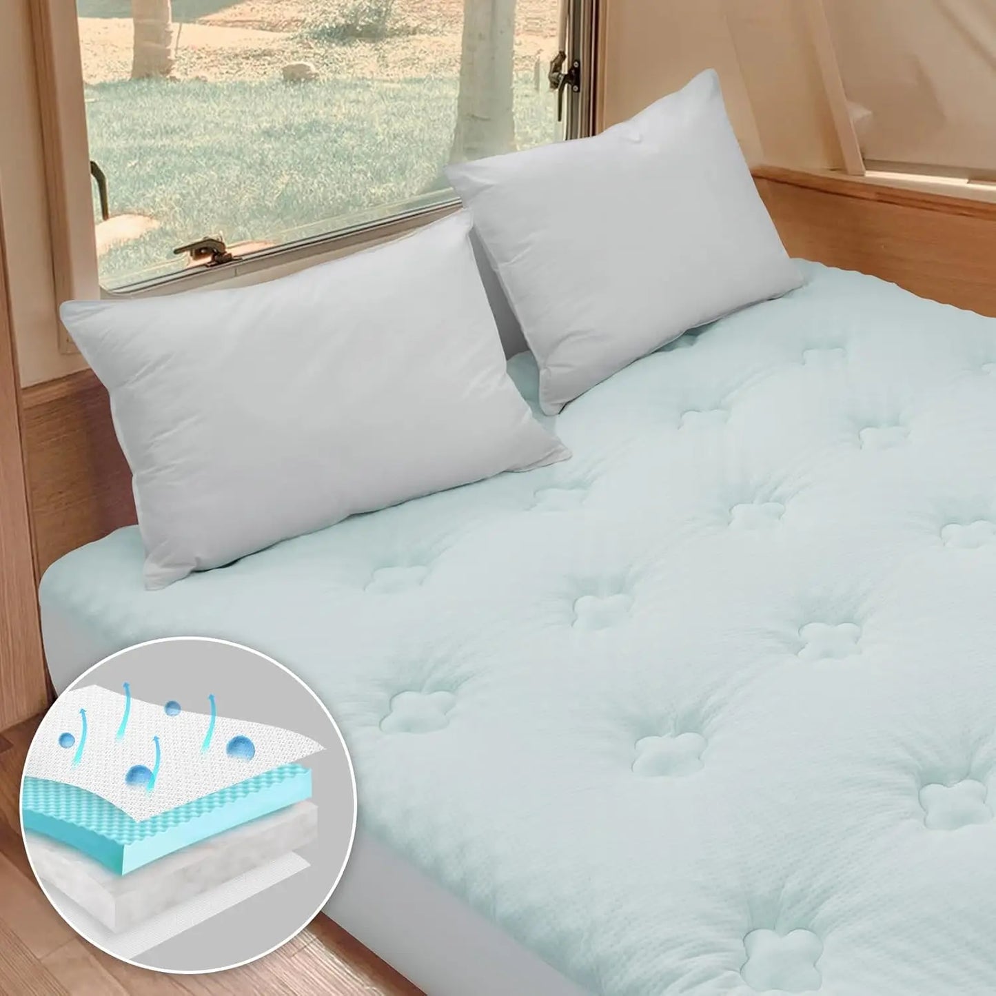 Memory Foam Mattress Topper Bed, Mattress Cover Pad with Extra Deep Pocket, Mattress Toppers Multiple sizes，mattress