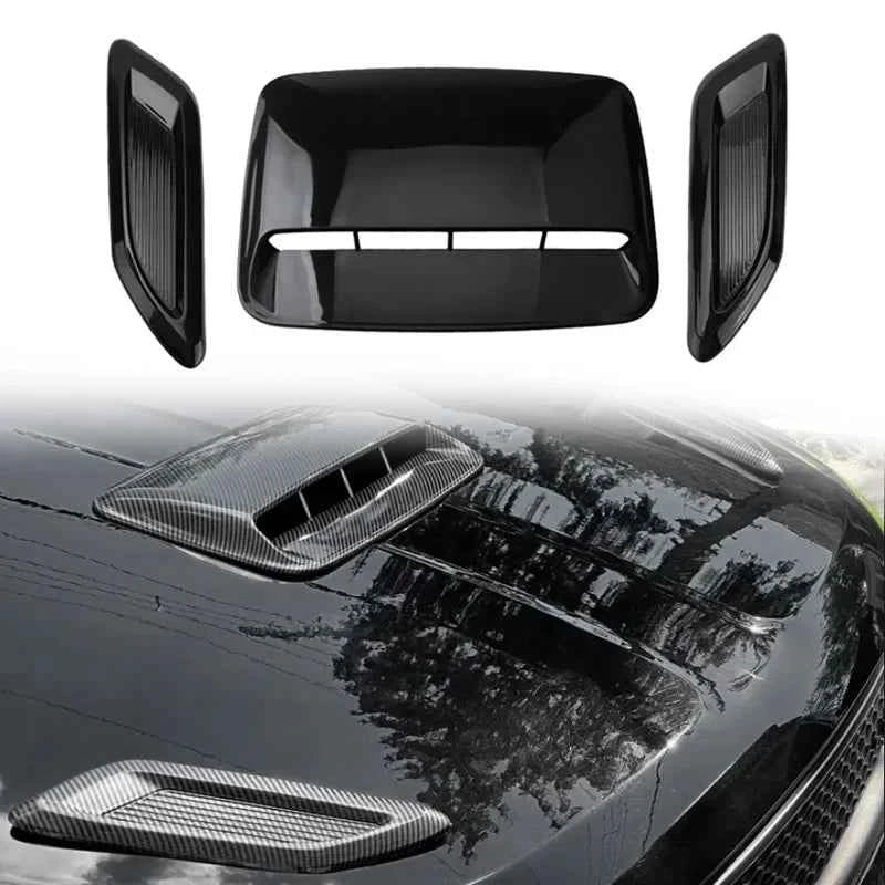 40cm Universal Car Air Flow Decorative Intake Hood Scoop Bonnet Vent Sticker Cover Hood Geared to fit any FLAT Hood Vehicle