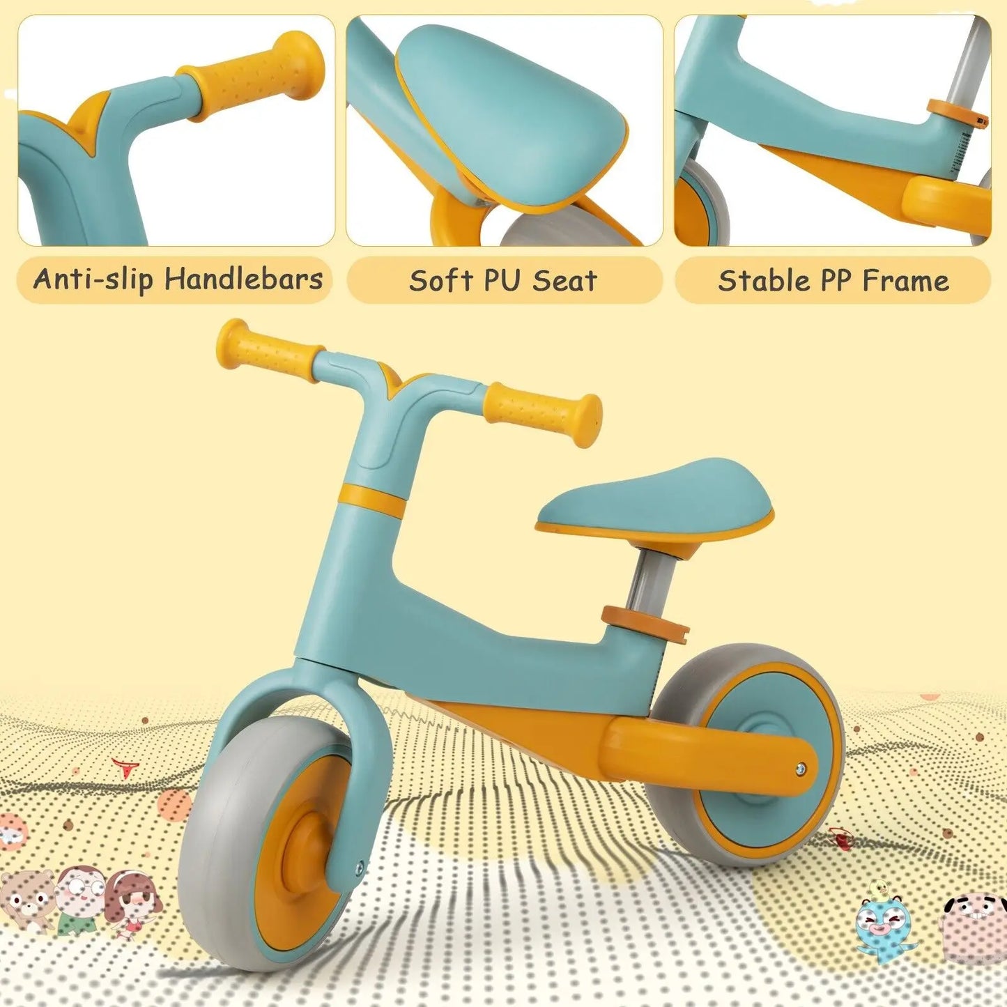 DORTALA Baby Balance Bike 2 Wheels Toddler First Bike No Pedal Infant Baby Walker Riding