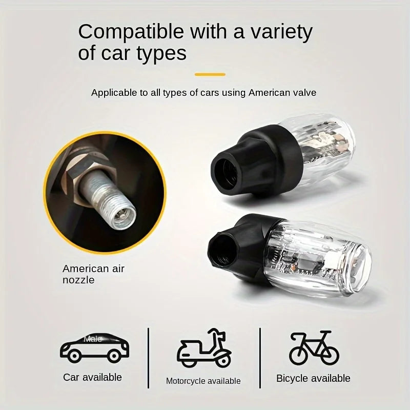 LED Tire Valve Lights Colorful Flashing Wheel Stem Cap Lights for Cars