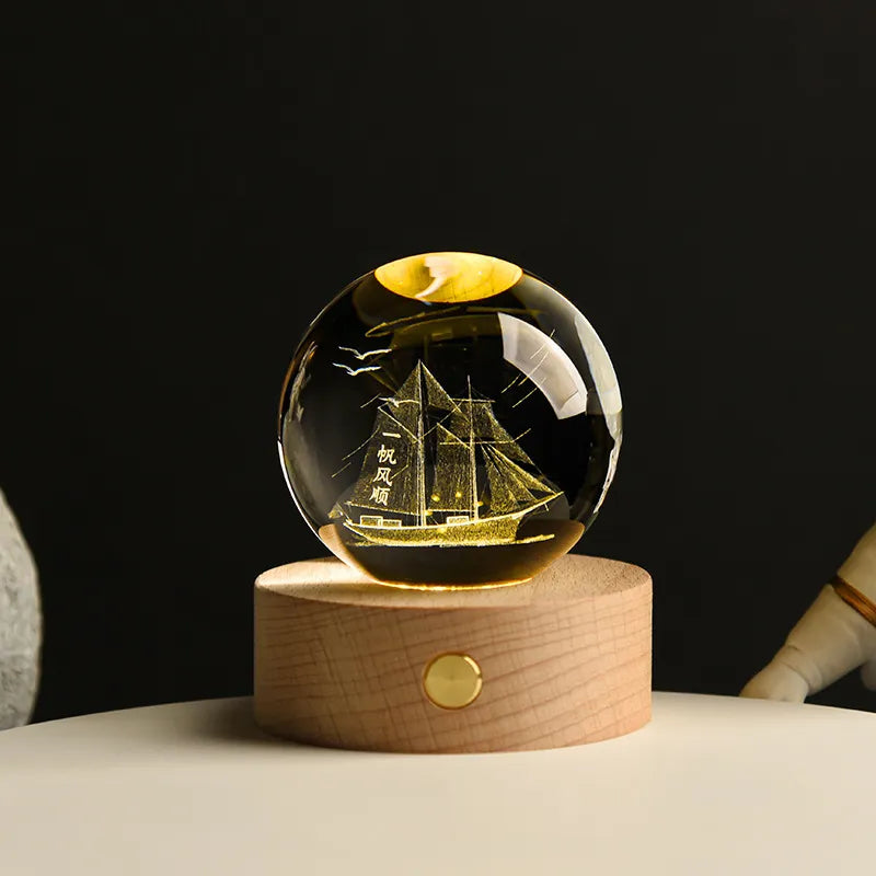 3D Crystal ball Planet Night Light
