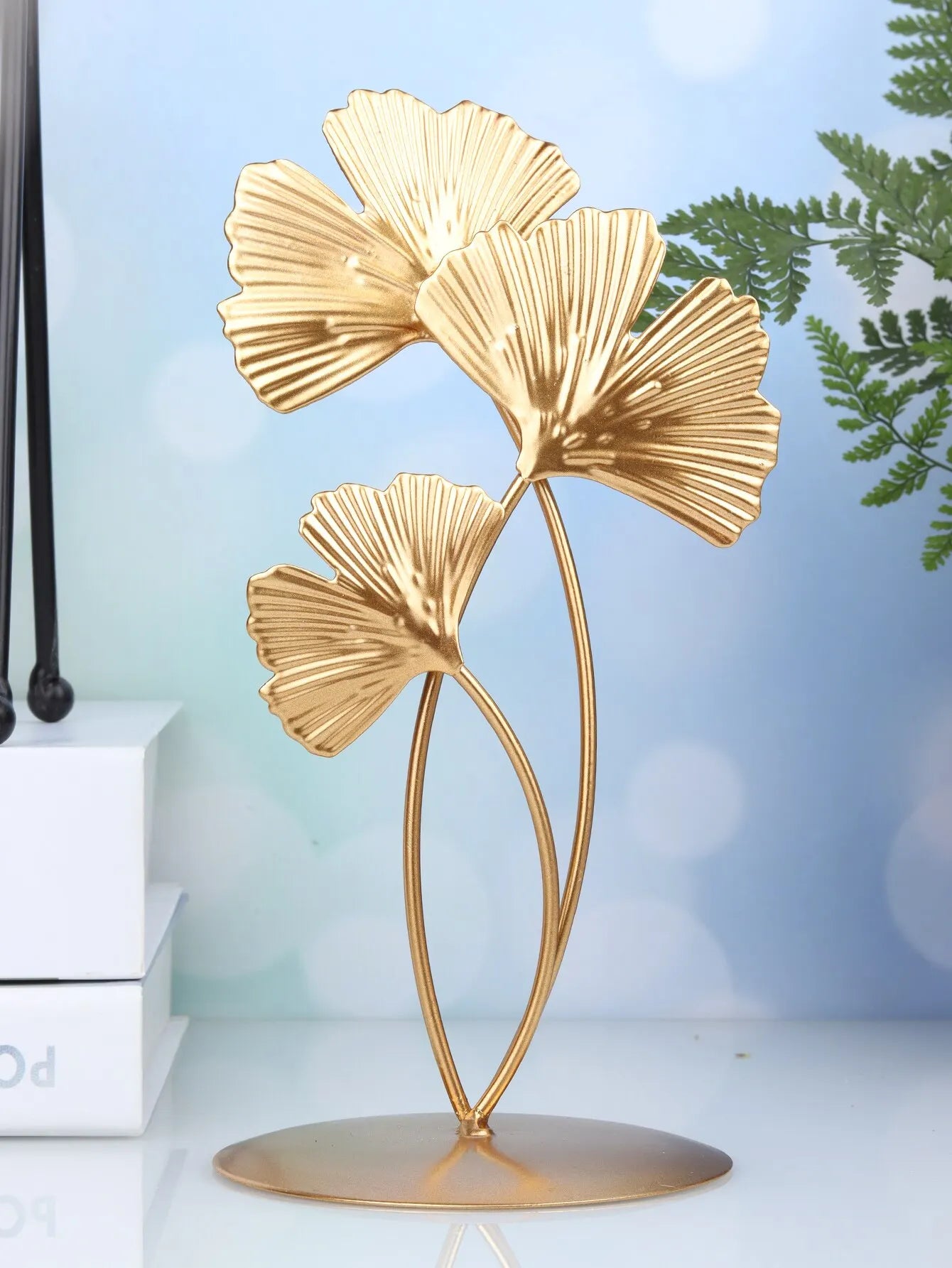1pc Gold Ginkgo Leaf metal Crafts Decoration