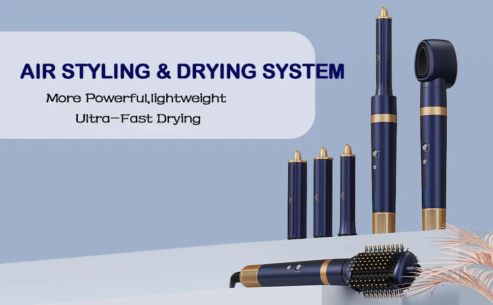 6-in-1 Multi-Styler Hair Dryer & Airwrap - Professional Negative Ion Styling Tool with Auto-Wrap Curlers