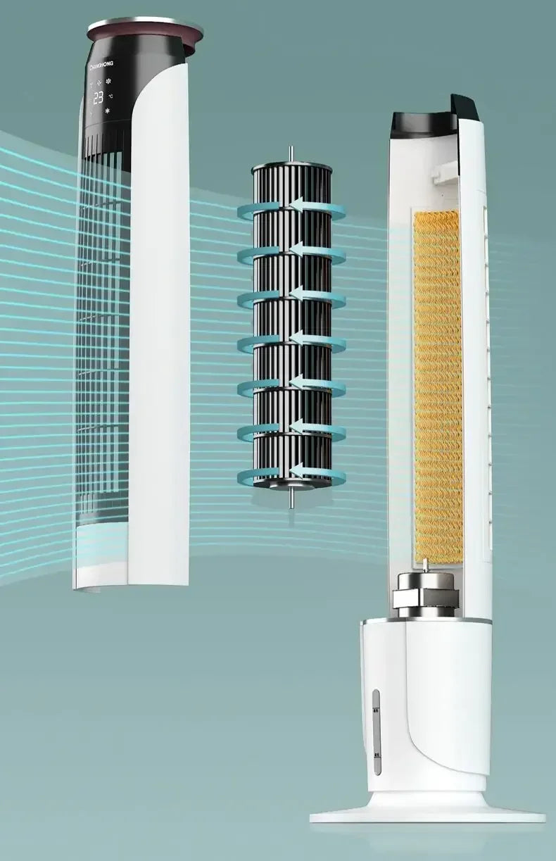 Changhong Small Vertical Movable Tower Cooling Fan with Household Humidification Function  ventilateur portable