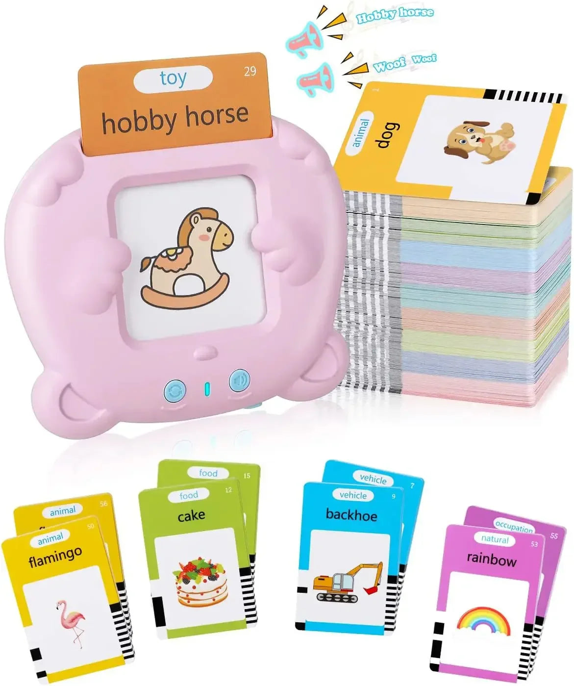 Kids Talking Flash Cards Learning Machine - Interactive Language Learning Toy for English, Spanish, French & German | Educational Audio Book for Toddlers & Kindergarten