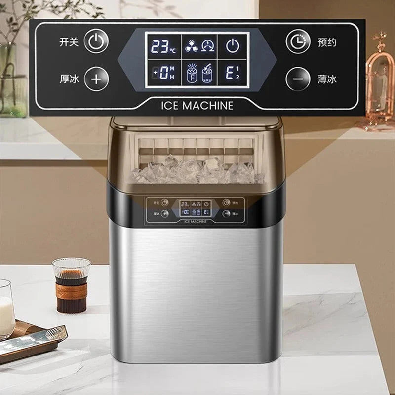 Commercial ice machine small household 30 kg desktop square ice milk tea shop dormitory night market stall ice machine