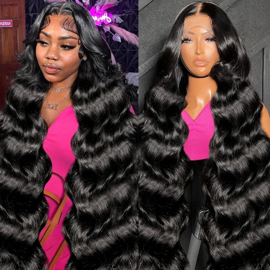 Body Wave 13x4 13x6 Hd Transparent Lace Front Wigs Human Hair Brazilian 30 32 Inch Loose Body Wave Lace Frontal Wig For Women