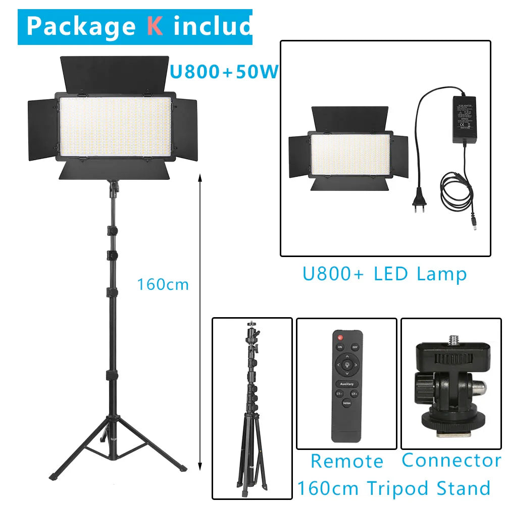 LED Video Light Photo Studio Lamp Bi-Color 2500K-8500k