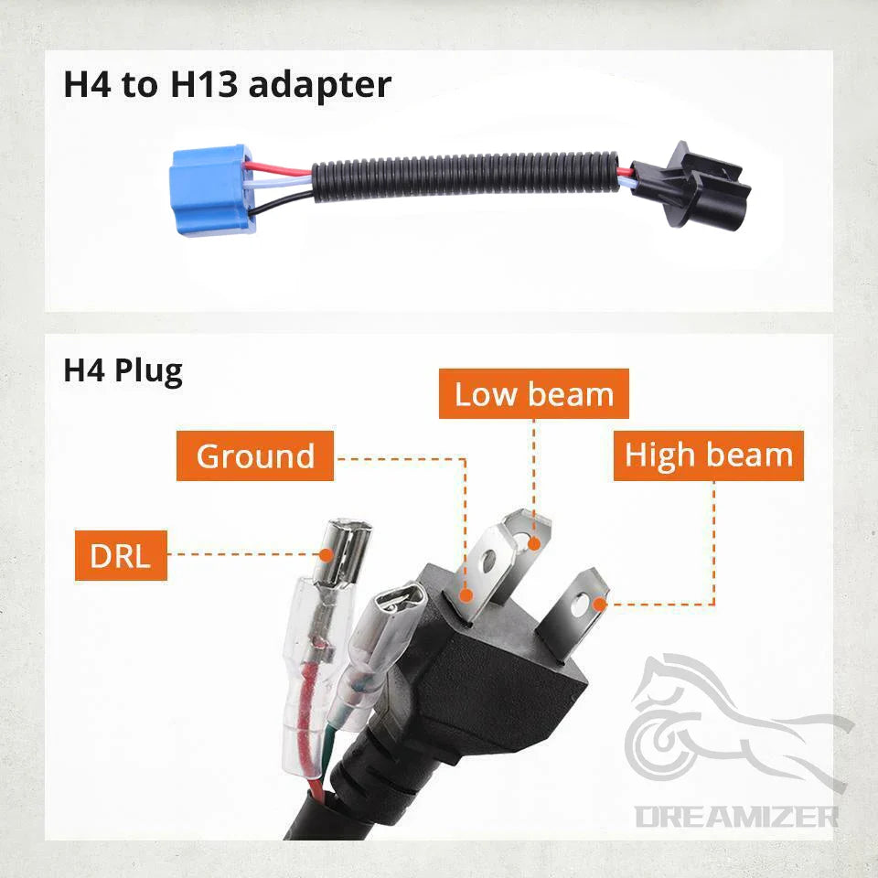 7 inch Moto LED Headlight For Harley Bike With 4-1/2"4.5" LED Passing Lamps Fog Lights 7"Bracket Mounting Ring Motorcycle