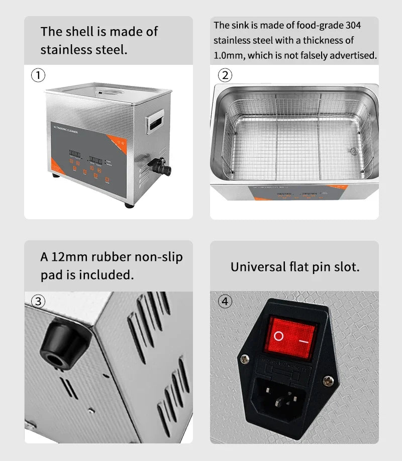 FanYing 30L 900W 600W Digital Ultrasonic Cleaner Heating Timer Ultrasonic Bath Laboratory Automotive Engine Large-Scale Cleaning