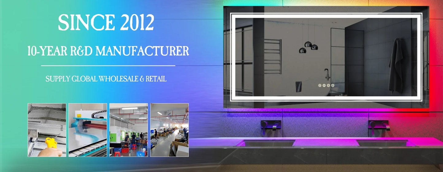 LUVODI Bathroom Light Mirror Round Black Gold Frame Bathroom Dimmable Fogless Mirror with Detachable Rope