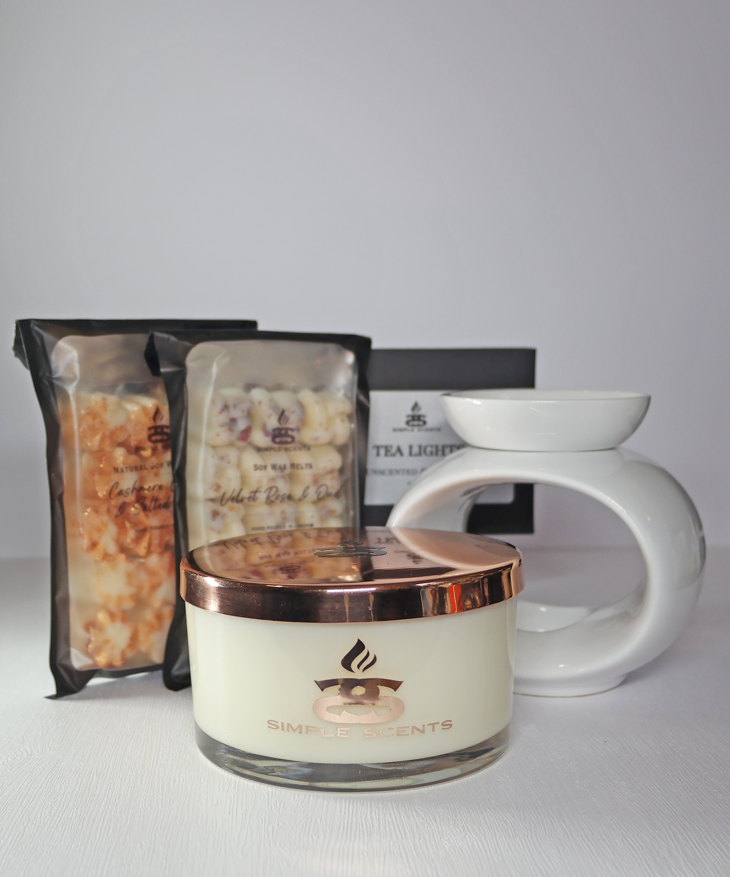 Simple Scents Experience Opulence Candle, Wax Melt & Rome Wax Burner Gift Set