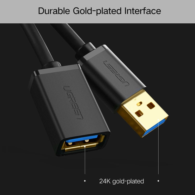Ugreen 1.5m USB 3.0 Male to Female Data Sync Super Speed Transmission Extension Cord Cable, Length: 1.5m