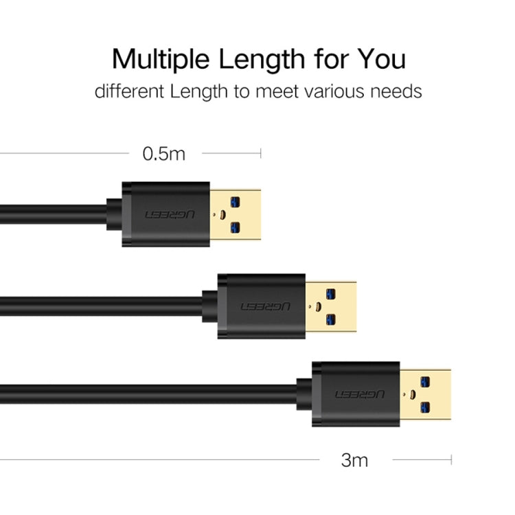 Ugreen 1.5m USB 3.0 Male to Female Data Sync Super Speed Transmission Extension Cord Cable, Length: 1.5m