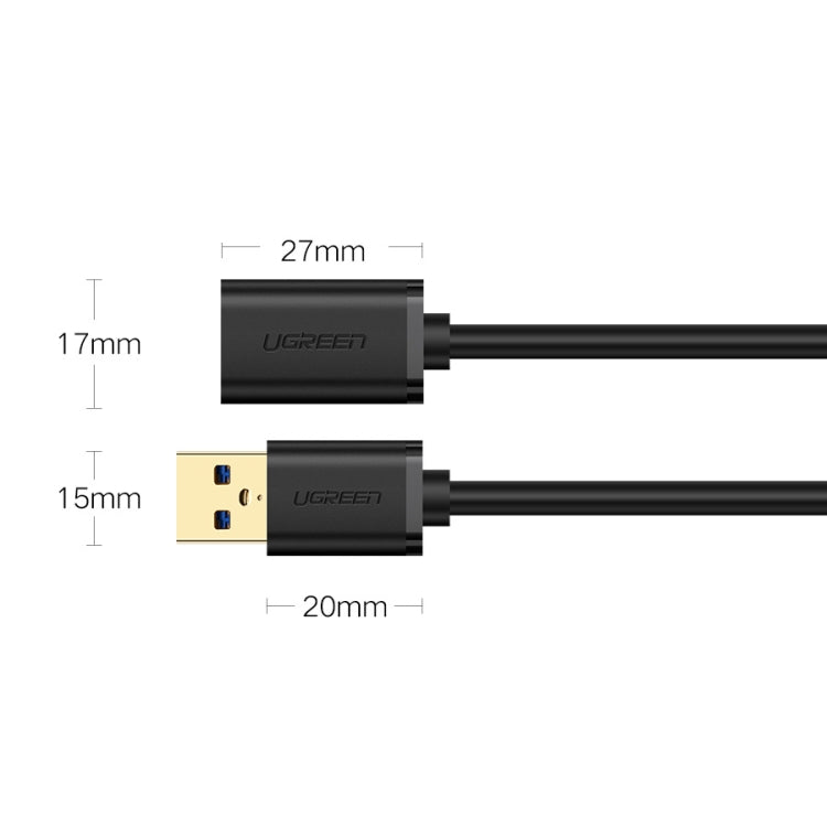 Ugreen 1.5m USB 3.0 Male to Female Data Sync Super Speed Transmission Extension Cord Cable, Length: 1.5m