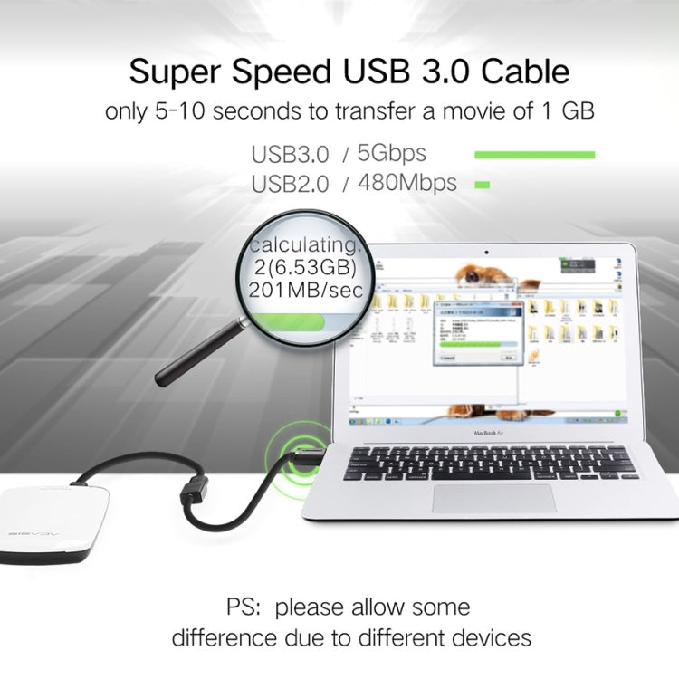 Ugreen 2m USB 3.0 Male to Female Data Sync Super Speed Transmission Extension Cord Cable, Length: 2m