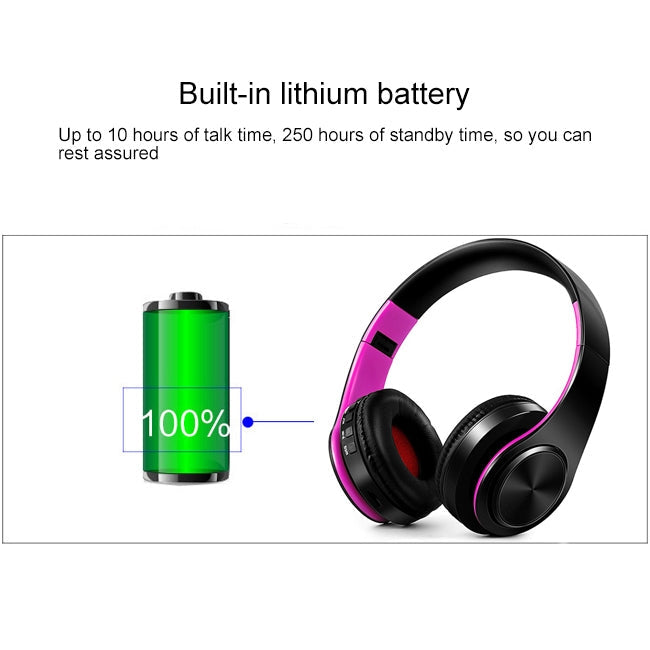 LPT660 Wireless Folding Sports Stereo Music Bluetooth Phones Earphones Support TF Card