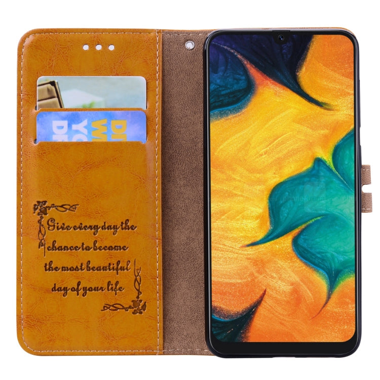Business Style Oil Wax Texture Horizontal Flip Leather Case for Galaxy A30, with Holder & Card Slots & Wallet, For Galaxy A30